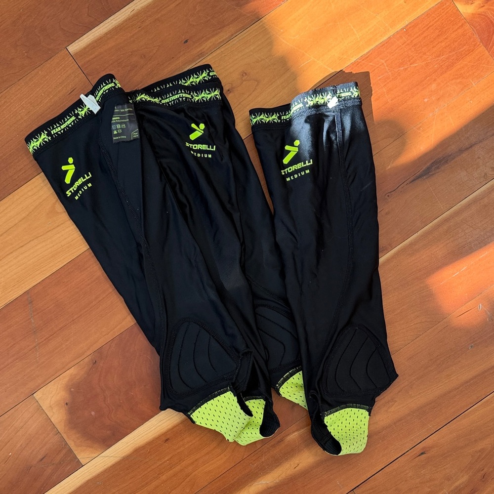Storelli Soccer Black and Green Leg Sleeves size medium